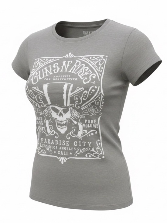Guns N' Roses Tops - Guns N' Roses Faded Shirt in Grey and White
